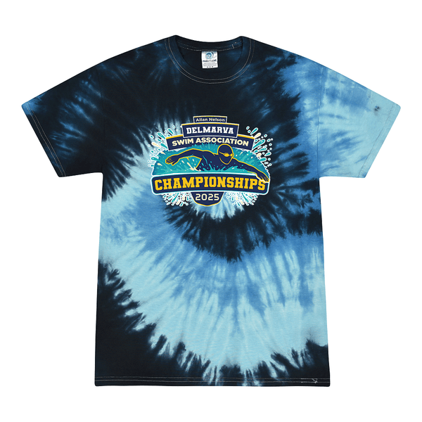 Tie Dyed T-shirt - 2025 Allan Nelson Delmarva Swim Association Championships