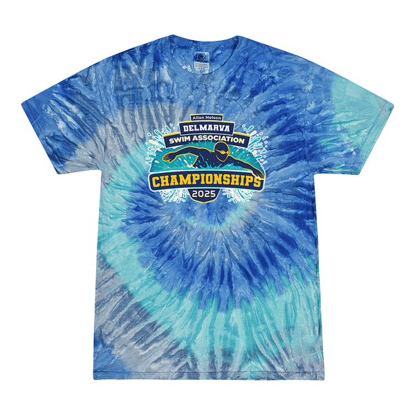 Tie Dyed T-shirt - 2025 Allan Nelson Delmarva Swim Association Championships