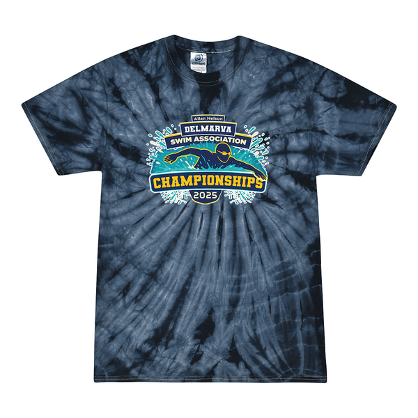 Tie Dyed T-shirt - 2025 Allan Nelson Delmarva Swim Association Championships