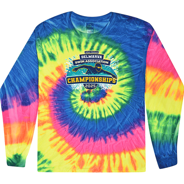 Tie Dyed Long Sleeve- 2025 Allan Nelson Delmarva Swim Association Championships