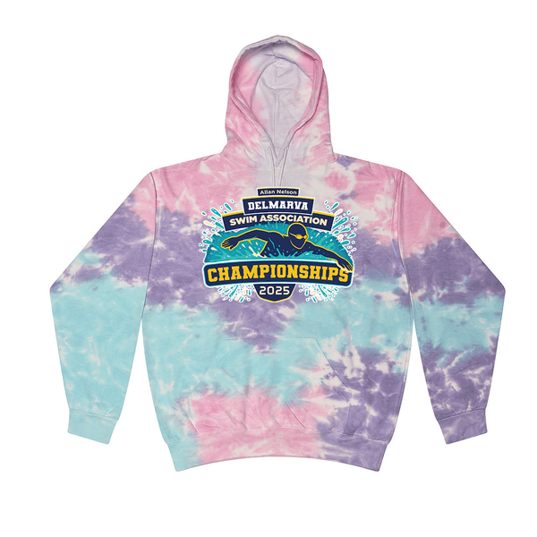 Tie Dyed Hoodie - 2025 Allan Nelson Delmarva Swim Association Championships