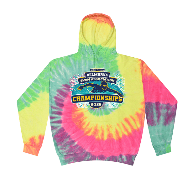 Tie Dyed Hoodie - 2025 Allan Nelson Delmarva Swim Association Championships
