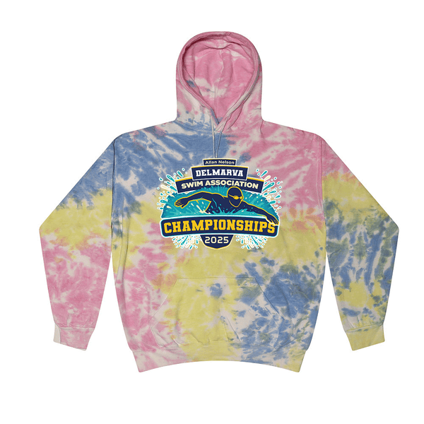 Tie Dyed Hoodie - 2025 Allan Nelson Delmarva Swim Association Championships