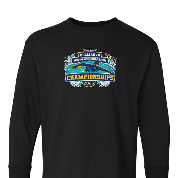 Solid Long Sleeve T-shirt - 2025 Allan Nelson Delmarva Swim Association Championships