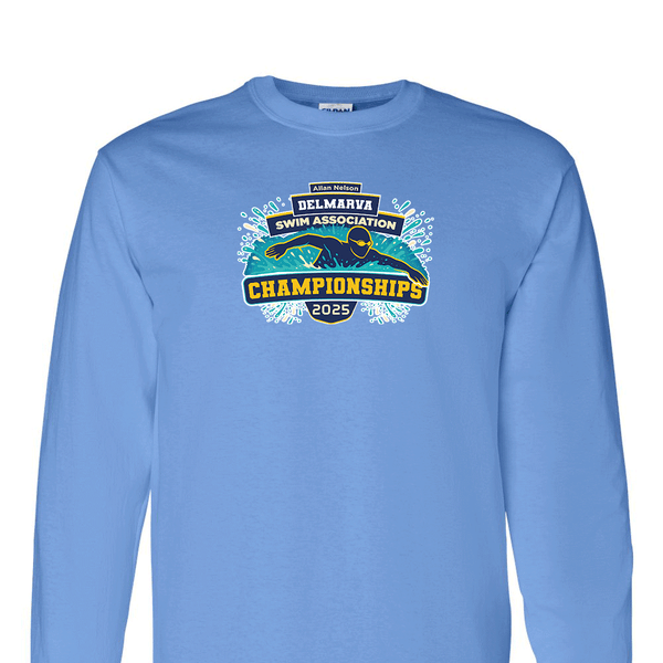 Solid Long Sleeve T-shirt - 2025 Allan Nelson Delmarva Swim Association Championships