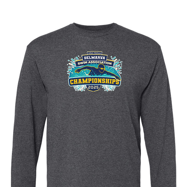 Solid Long Sleeve T-shirt - 2025 Allan Nelson Delmarva Swim Association Championships