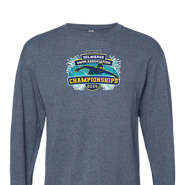 Solid Long Sleeve T-shirt - 2025 Allan Nelson Delmarva Swim Association Championships