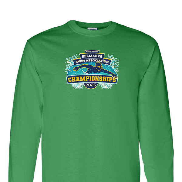 Solid Long Sleeve T-shirt - 2025 Allan Nelson Delmarva Swim Association Championships