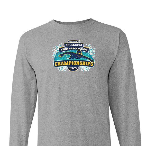 Solid Long Sleeve T-shirt - 2025 Allan Nelson Delmarva Swim Association Championships