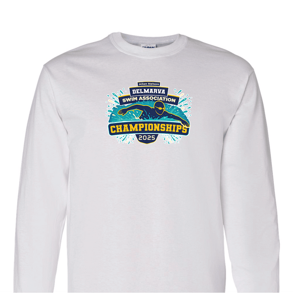 Solid Long Sleeve T-shirt - 2025 Allan Nelson Delmarva Swim Association Championships