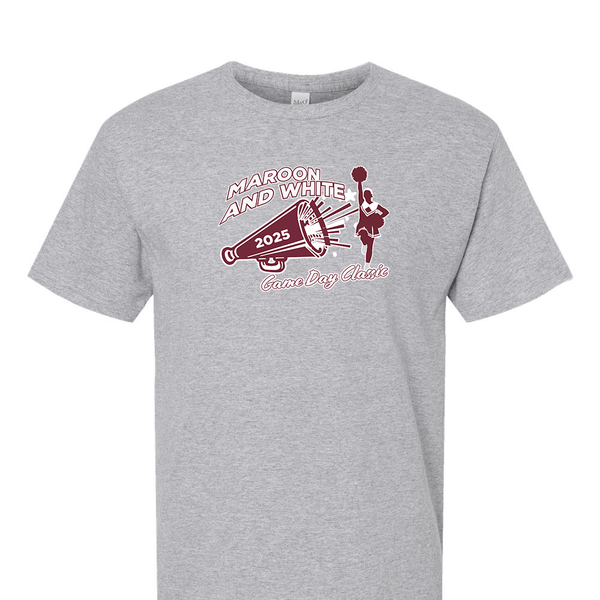 Solid Short Sleeve T-shirt - 2025 Maroon & White Cheer