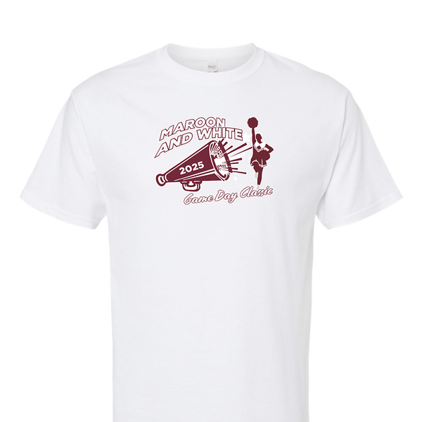 Solid Short Sleeve T-shirt - 2025 Maroon & White Cheer