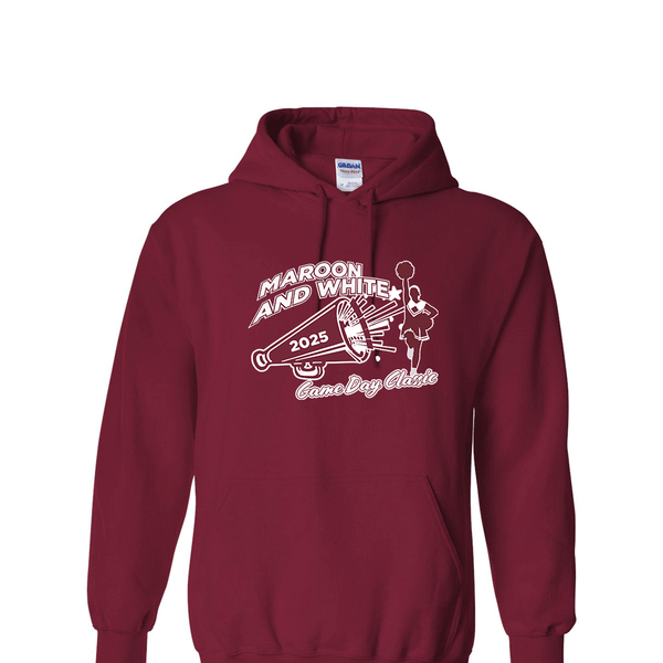 Solid Hoodie - 2025 Maroon & White Cheer