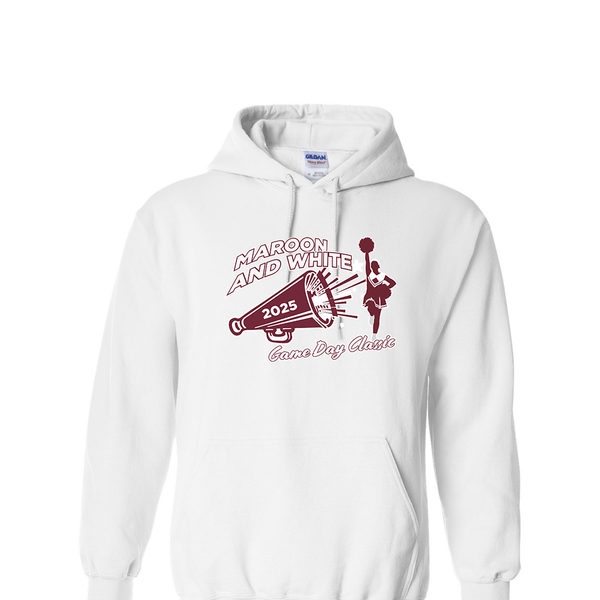 Solid Hoodie - 2025 Maroon & White Cheer