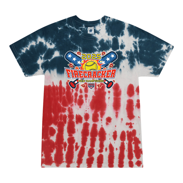Tie Dyed t-shirt - 2025 New Hampshire Firecracker Softball Tournament