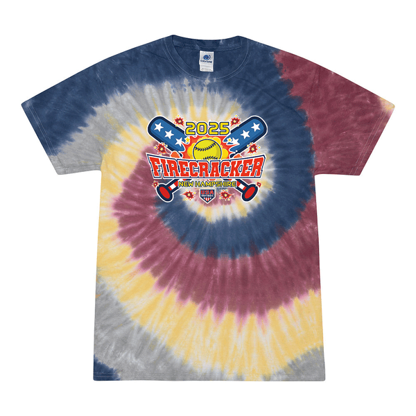 Tie Dyed t-shirt - 2025 New Hampshire Firecracker Softball Tournament