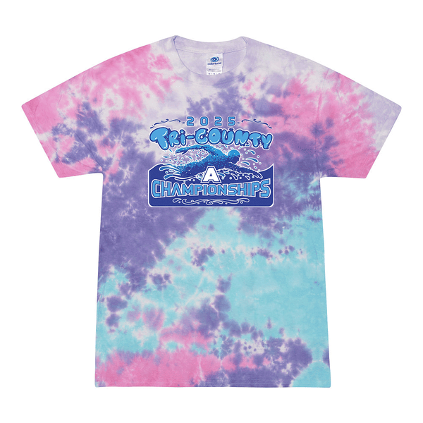 Tie Dyed T-shirt - 2025 TRI-County A Swim Championships