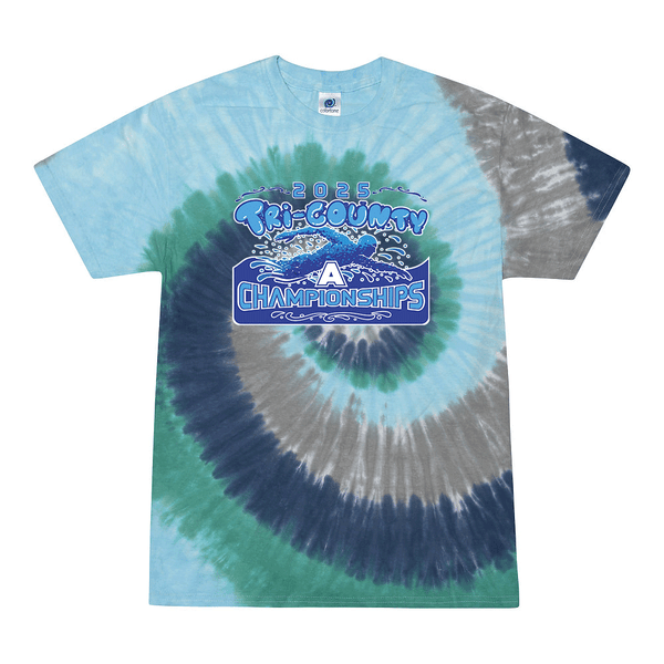 Tie Dyed T-shirt - 2025 TRI-County A Swim Championships
