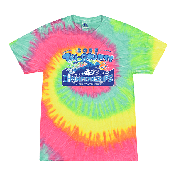 Tie Dyed T-shirt - 2025 TRI-County A Swim Championships