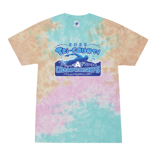 Tie Dyed T-shirt - 2025 TRI-County A Swim Championships