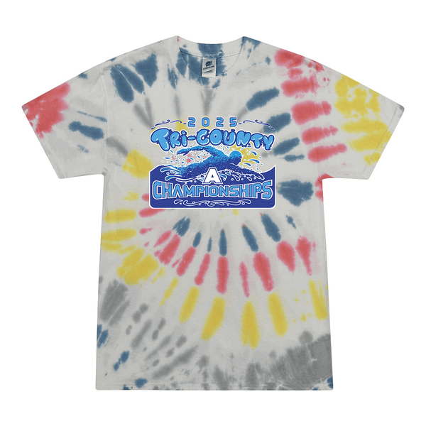 Tie Dyed T-shirt - 2025 TRI-County A Swim Championships