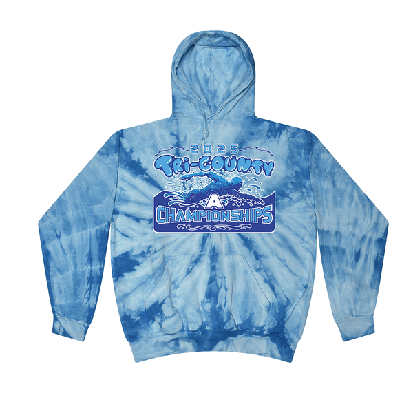 Tie Dyed Hoodie - 2025 TRI-County A Swim Championships