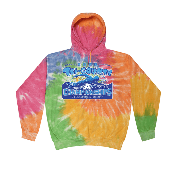 Tie Dyed Hoodie - 2025 TRI-County A Swim Championships