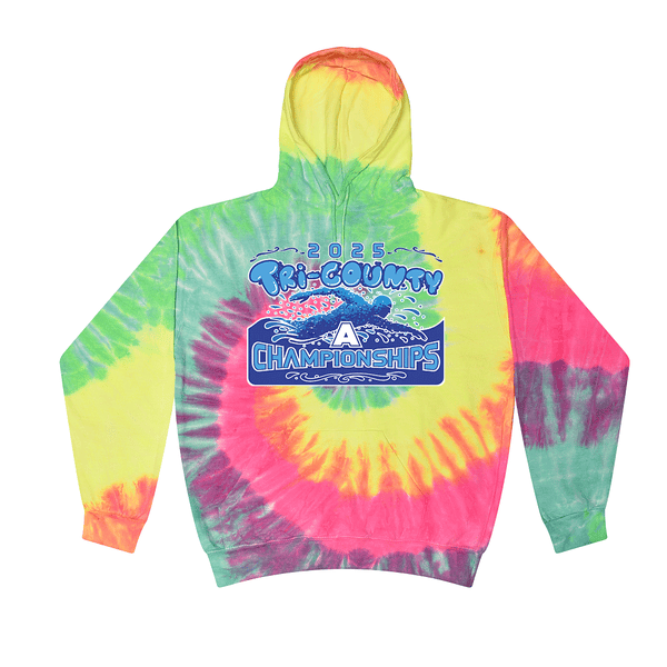 Tie Dyed Hoodie - 2025 TRI-County A Swim Championships