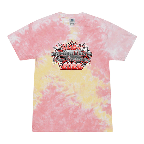 2026 Geneva Glamour and Glitz Competition 0046 Funnel Cake Tie Dyed T shirt
