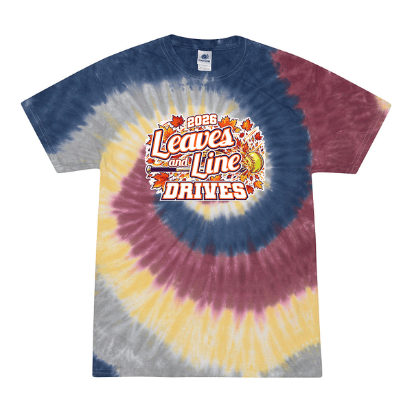 Tie Dyed T-shirt - 2026 Leaves and Line Drives
