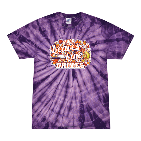Tie Dyed T-shirt - 2026 Leaves and Line Drives