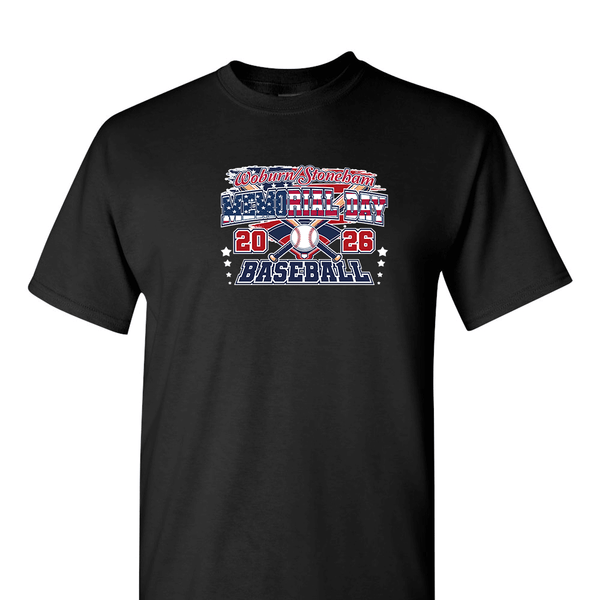 Solid Short Sleeve T-shirt -2026 Woburn Stoneham Memorial Day Baseball