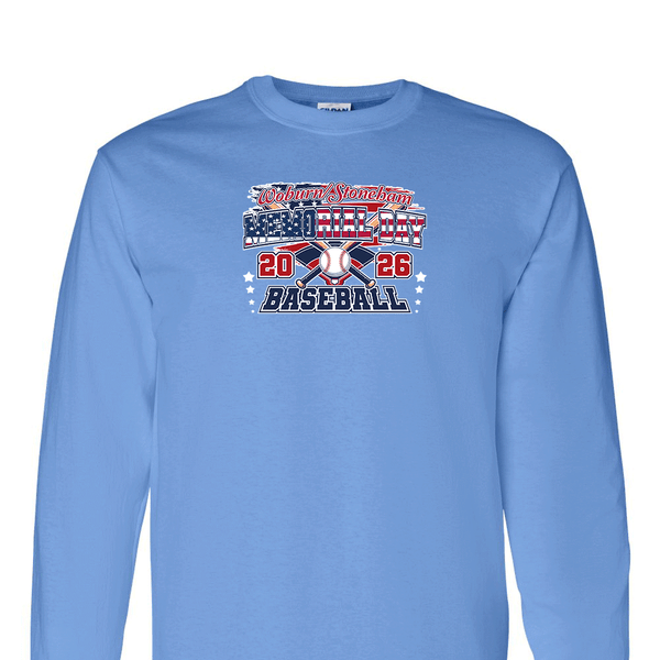Solid Long Sleeve T-shirt - 2026 Woburn Stoneham Memorial Day Baseball
