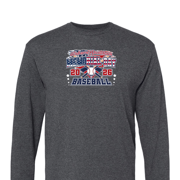 Solid Long Sleeve T-shirt - 2026 Woburn Stoneham Memorial Day Baseball