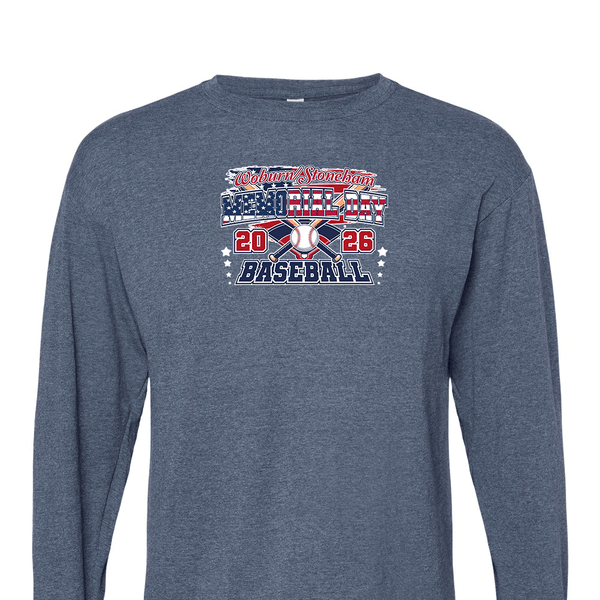 Solid Long Sleeve T-shirt - 2026 Woburn Stoneham Memorial Day Baseball
