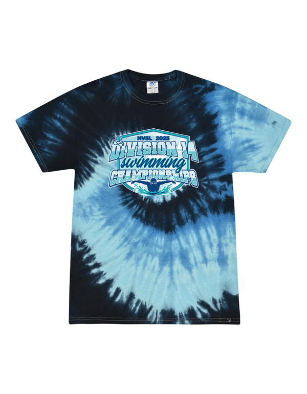 Div 14 Swim - Tie-dyed T-shirt - teal and navy design