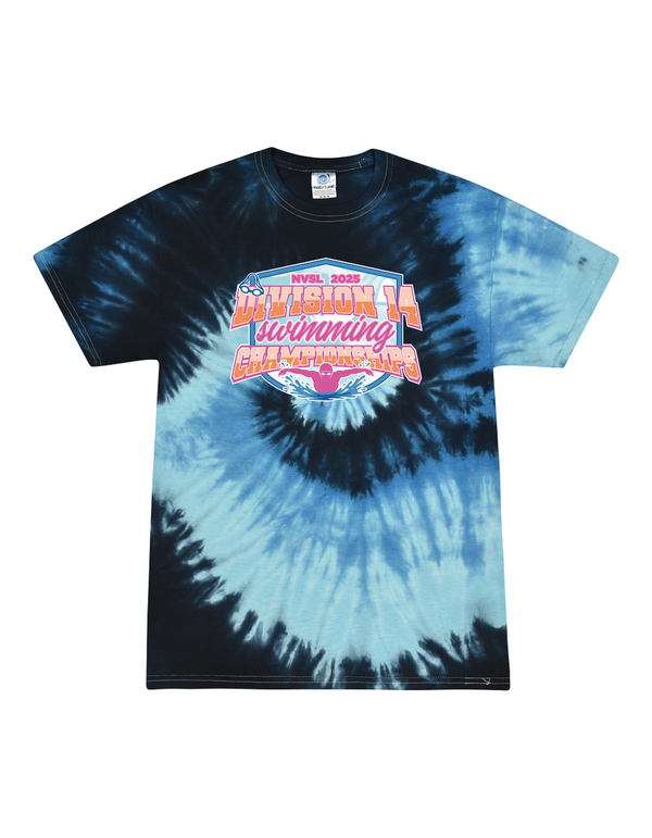 Div 14 Swim - Tie-dyed T-shirt - Pink and Orange Design