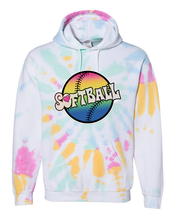 Softball Tie Dyed - Tie Dyed Hoodies