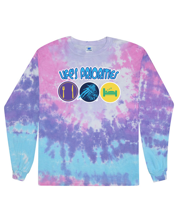 fashionable cotton crew neck clothing Long sleeve T-shirt tee shirt tie dye apparel