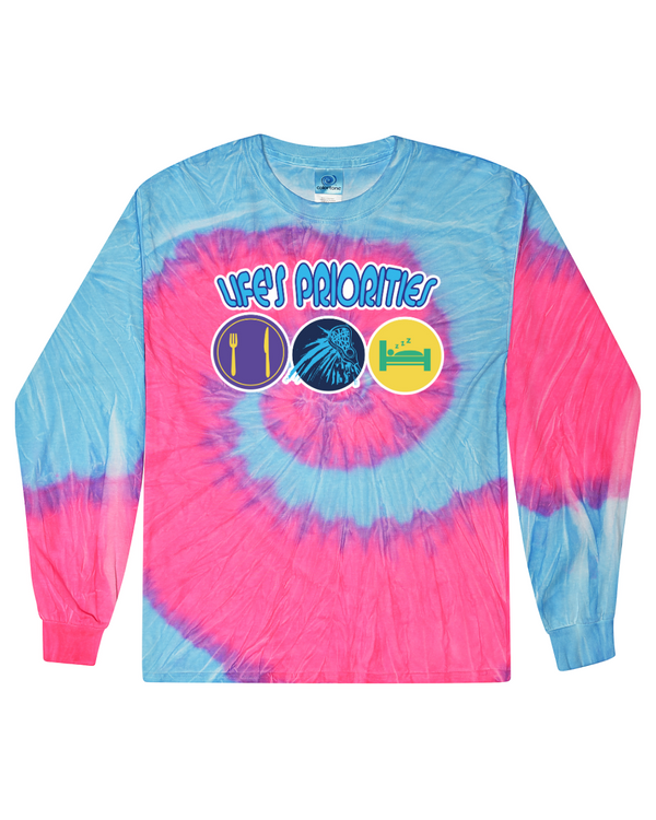 fashionable cotton crew neck clothing Long sleeve T-shirt tee shirt tie dye apparel