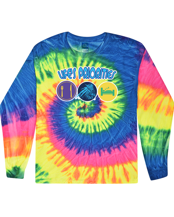 fashionable cotton crew neck clothing Long sleeve T-shirt tee shirt tie dye apparel