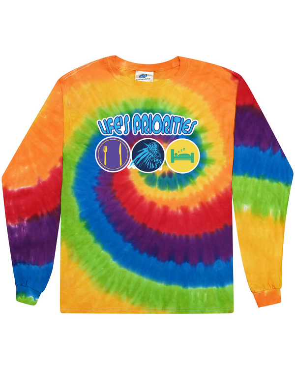 fashionable cotton crew neck clothing Long sleeve T-shirt tee shirt tie dye apparel