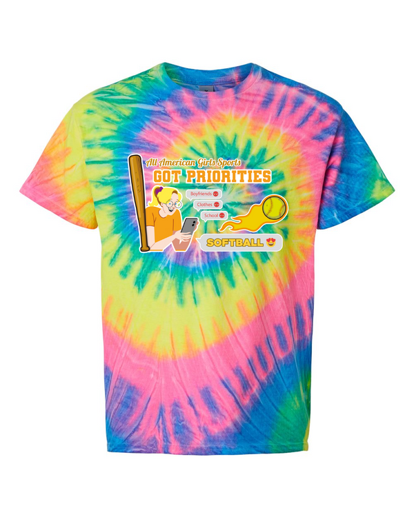 Softball Got Priorites - Tie Dyed Tee