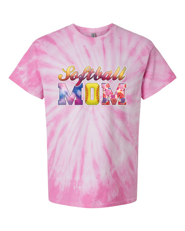Softball Mom - Tie Dyed Tee