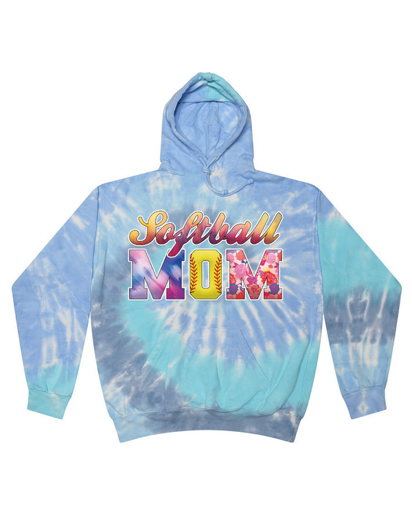 Softball Mom - Tie Dyed Hoodies