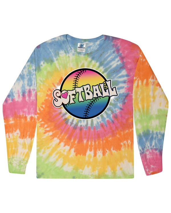 Softball Tie Dyed - Tie Dyed Long Sleeve