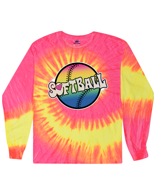 Softball Tie Dyed - Tie Dyed Long Sleeve