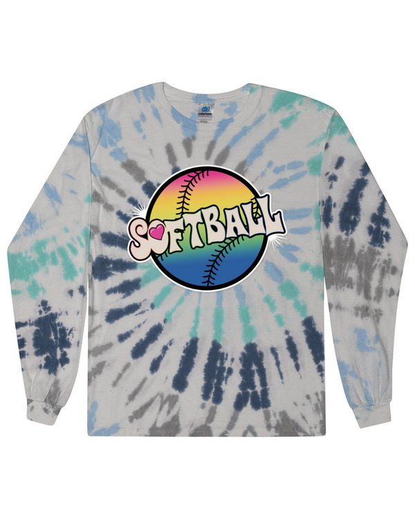 Softball Tie Dyed - Tie Dyed Long Sleeve