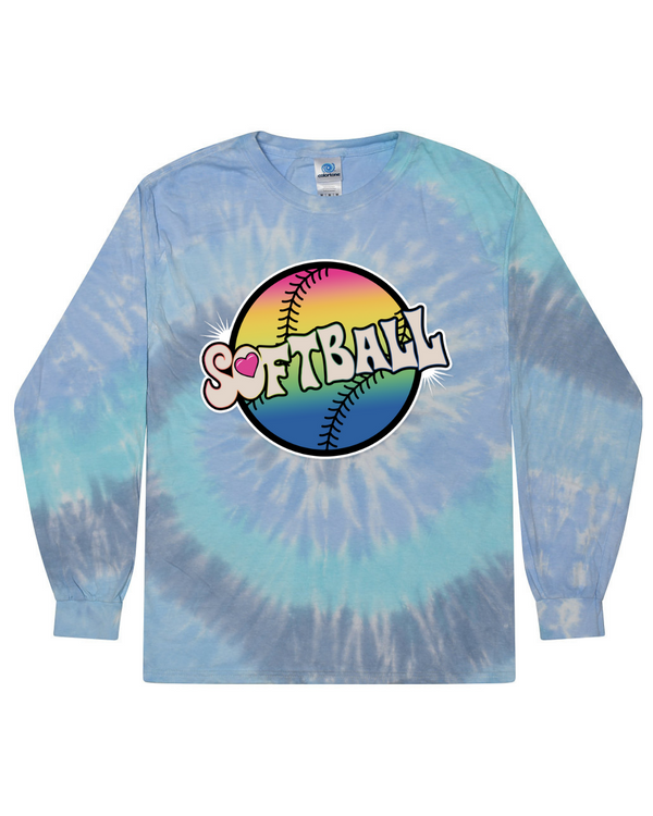 Softball Tie Dyed - Tie Dyed Long Sleeve