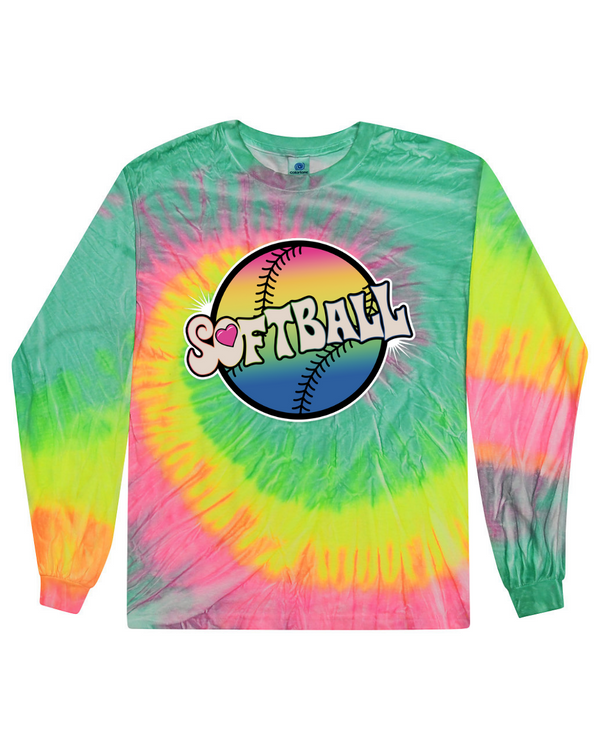 Softball Tie Dyed - Tie Dyed Long Sleeve